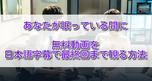 あなたが眠っている間に無料動画を日本語字幕で最終回まで観る方法 ふくにこ韓スタ 韓国ドラマ アジアドラマ